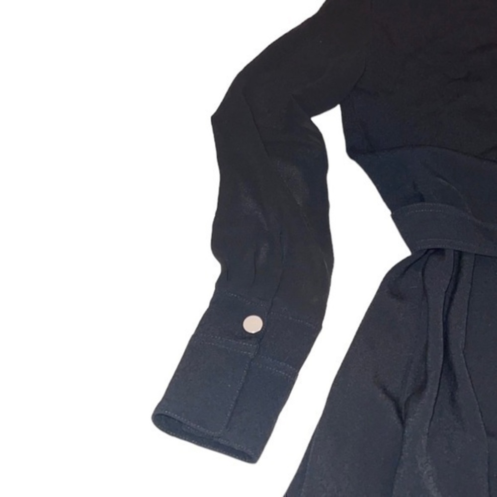 Sandro Paris Rosie Black Crepe Long Sleeve Dress Size‎ Small - Picture 9 of 15